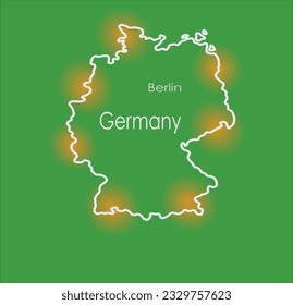 Doodle freehand drawing of countries of Germany. Vector illustration.