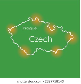 Doodle freehand drawing of Czech. Vector illustration.