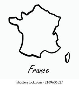 Doodle freehand drawing of France map. vector illustration.