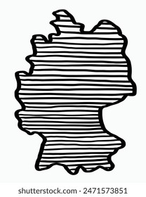 Dibujo a mano alzada del mapa de Alemania. Ilustración vectorial.