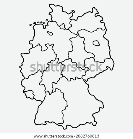 doodle freehand drawing of germany map. vector illustration.