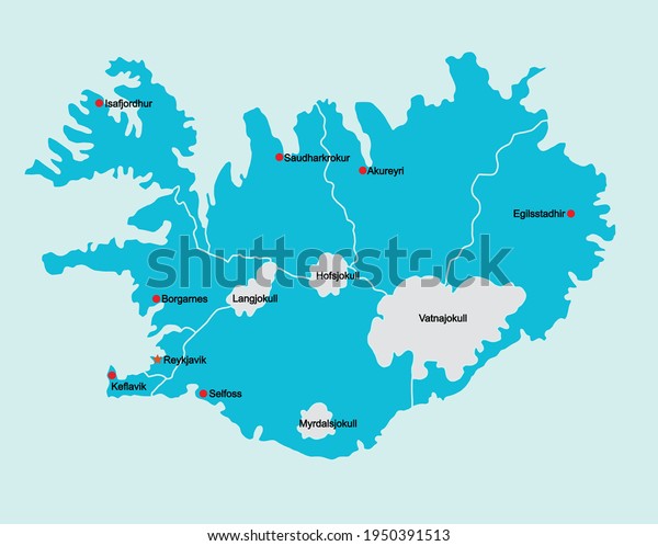 Doodle Freehand Drawing Iceland Political Map Stock Vector (Royalty ...