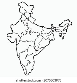 doodle freehand drawing of india map. vector illustration.