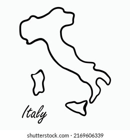 Doodle freehand drawing of italy map. vector illustration.