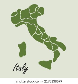 Doodle freehand drawing of italy map. vector illustration.