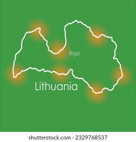 Doodle freehand drawing of Lithuania. Vector illustration