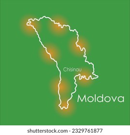 Doodle freehand drawing of Moldova. Vector illustration.