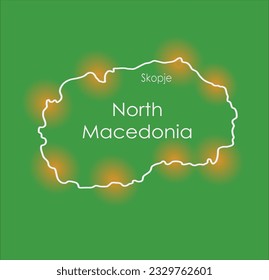 Doodle freehand drawing of North Macedonia. Vector illustration.