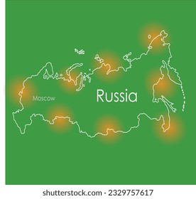 Doodle freehand drawing of Russia. Vector illustration.