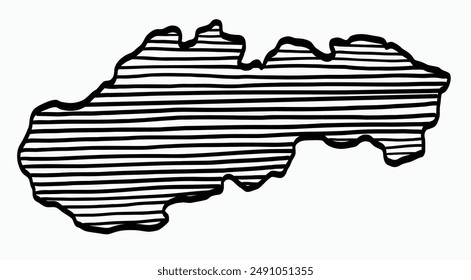 Doodle freehand drawing of Slovakia map. Vector illustration.