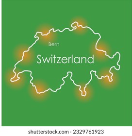 Doodle freehand drawing of Switzerland. Vector illustration.