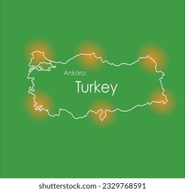 Doodle freehand drawing of Turkey. Vector illustration