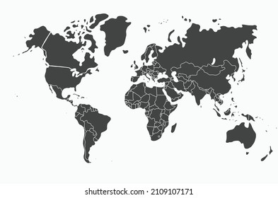 doodle freehand drawing of world map. vector illustration.