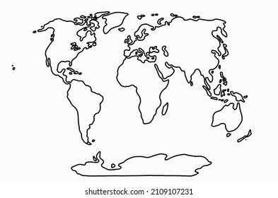 Doodle Freehand Drawing World Map Vector Stock Vector (Royalty Free ...