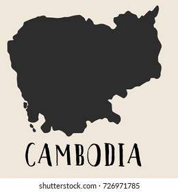 Doodle Freehand map sketch of Cambodia ,Vector Illustration