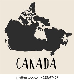 Doodle Freehand Map Sketch Of Canada ,Vector Illustration