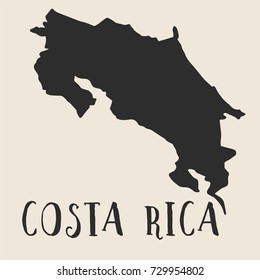Doodle Freehand map sketch of Costa Rica ,Vector Illustration