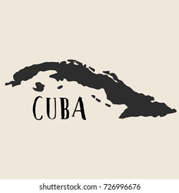 Doodle Freehand map sketch of Cuba ,Vector Illustration