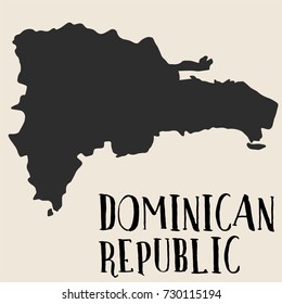 Doodle Freehand map sketch of Dominican Republic ,Vector Illustration