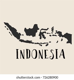 Doodle Freehand map sketch of Indonesia ,Vector Illustration