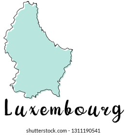 Doodle Freehand map sketch of Luxembourg ,Vector Illustration