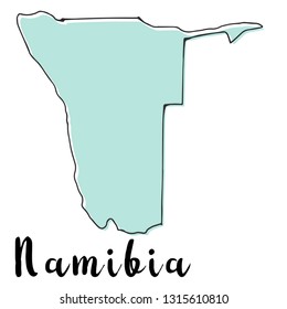 Doodle Freehand map sketch of Namibia ,Vector Illustration