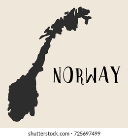 Doodle Freehand map sketch of Norway ,Vector Illustration