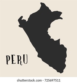 Doodle Freehand map sketch of Peru ,Vector Illustration