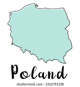 Doodle Freehand map sketch of Poland ,Vector Illustration