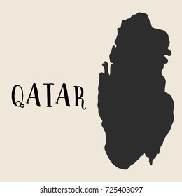 Doodle Freehand map sketch of Qatar ,Vector Illustration