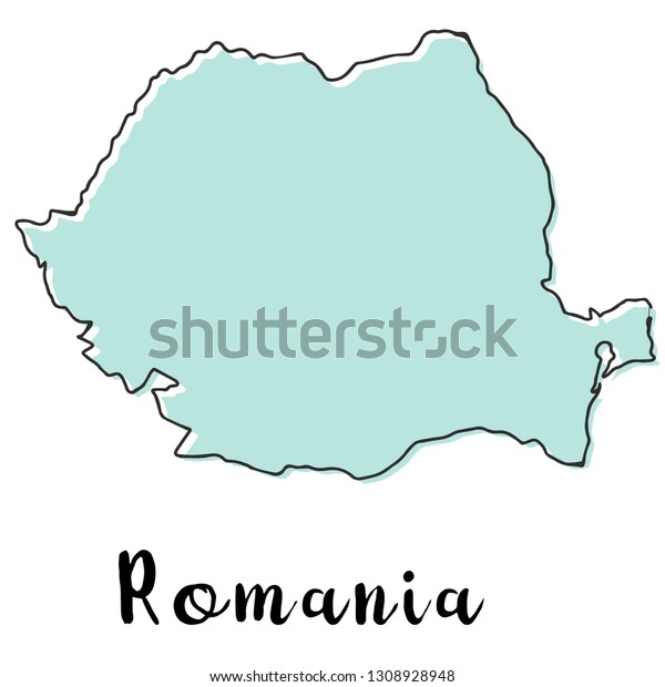 Doodle Freehand Map Sketch Romania Vector Stock Vector (Royalty Free ...