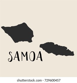 Doodle Freehand map sketch of Samoa ,Vector Illustration
