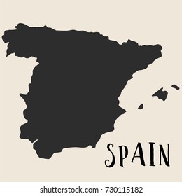 Doodle Freehand map sketch of Spain ,Vector Illustration