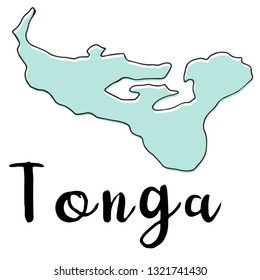 Doodle Freehand map sketch of Tonga ,Vector Illustration