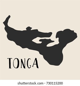 Doodle Freehand map sketch of Tonga ,Vector Illustration