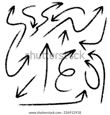 doodle freehand set of arrow hand drawn