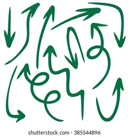 doodle freehand set of grunge arrow hand drawn