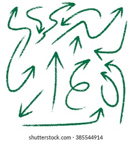 doodle freehand set of grunge arrow hand drawn