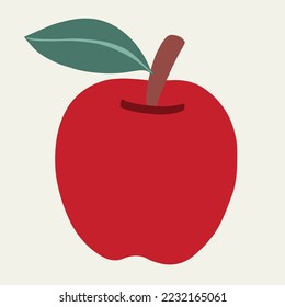 Doodle freehand simplicity drawing of apple. Vector illustration.