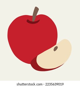 Doodle Freehe und Einfachheit Zeichnung von Apfel. Vektorgrafik.