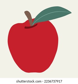 Doodle freehand simplicity drawing of apple. Vector illustration.