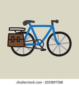 Doodle freehand sketch drawing of a bicycle flat design. Vector illustration.