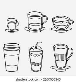 doodle freehand sketch drawing of coffee cup. vector illustration.