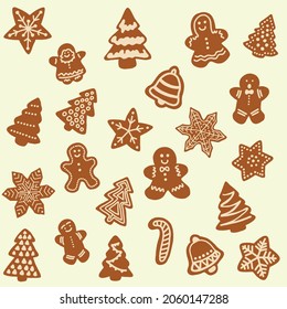 Doodle freehand sketch drawing of ginger bread cookie. Christmas festival ccelebration oncept.