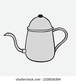 doodle freehand sketch drawing of pour over coffee kettle. vector illustration.