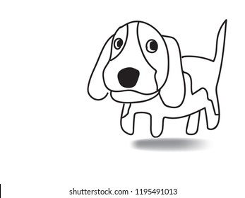 doodle freehand vector illustration of beagle dog