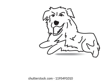 doodle freehand vector illustration of collie dog