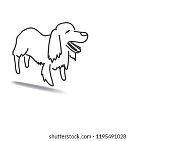 doodle freehand vector illustration of irishsetter dog