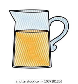 doodle fresh orange healthy juice in the jar