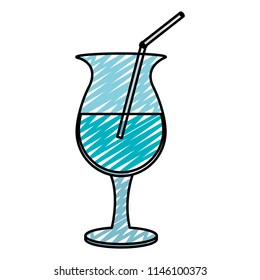 doodle fresh smoothie sweet beverage in the glass